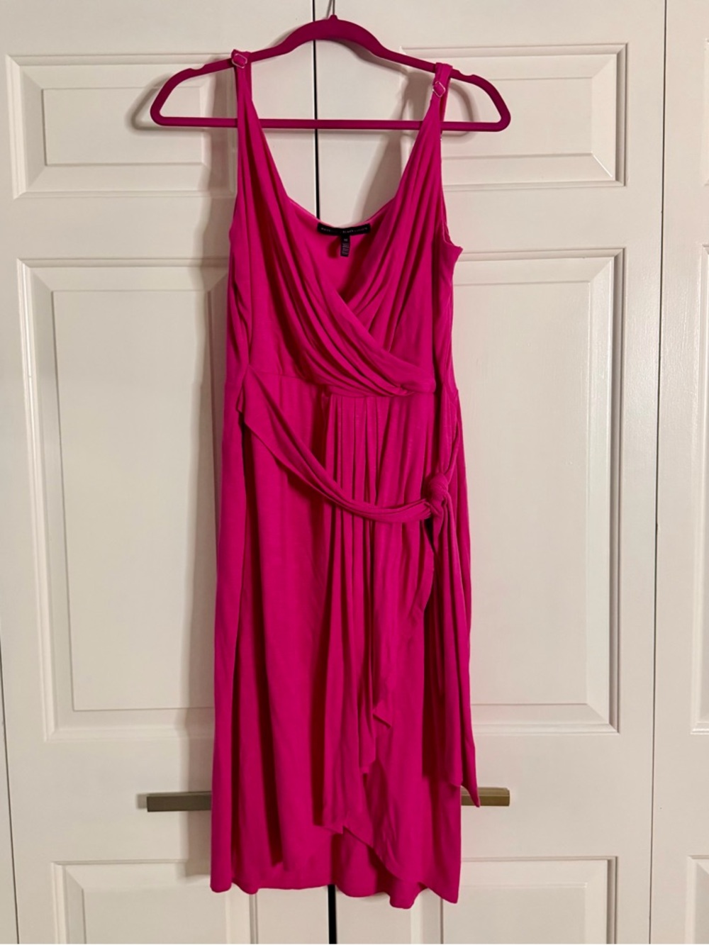 White House Black Market Fuchsia Wrap Midi Dress